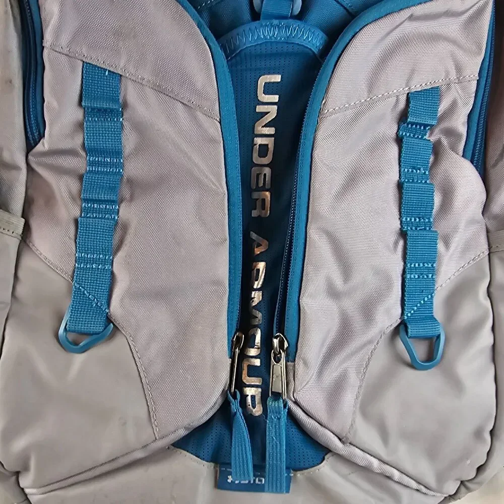 Under Armour Backpack Blue Gray Storm Laptop School Bag Padded Athletic Travel